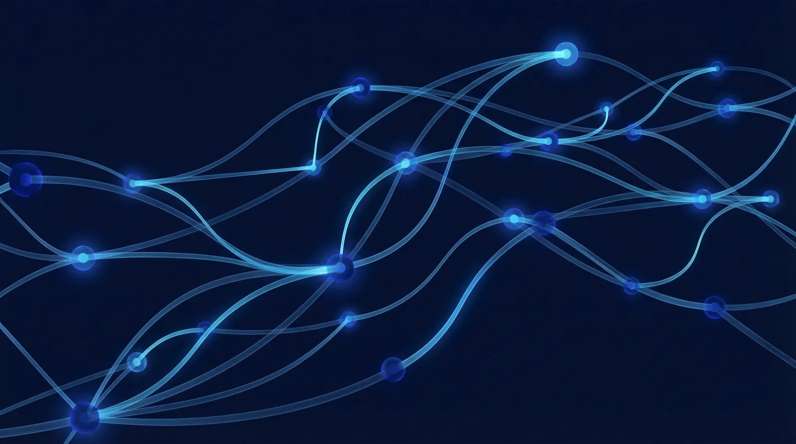 Abstract network visualization representing the complex connections in the semantic supply chain